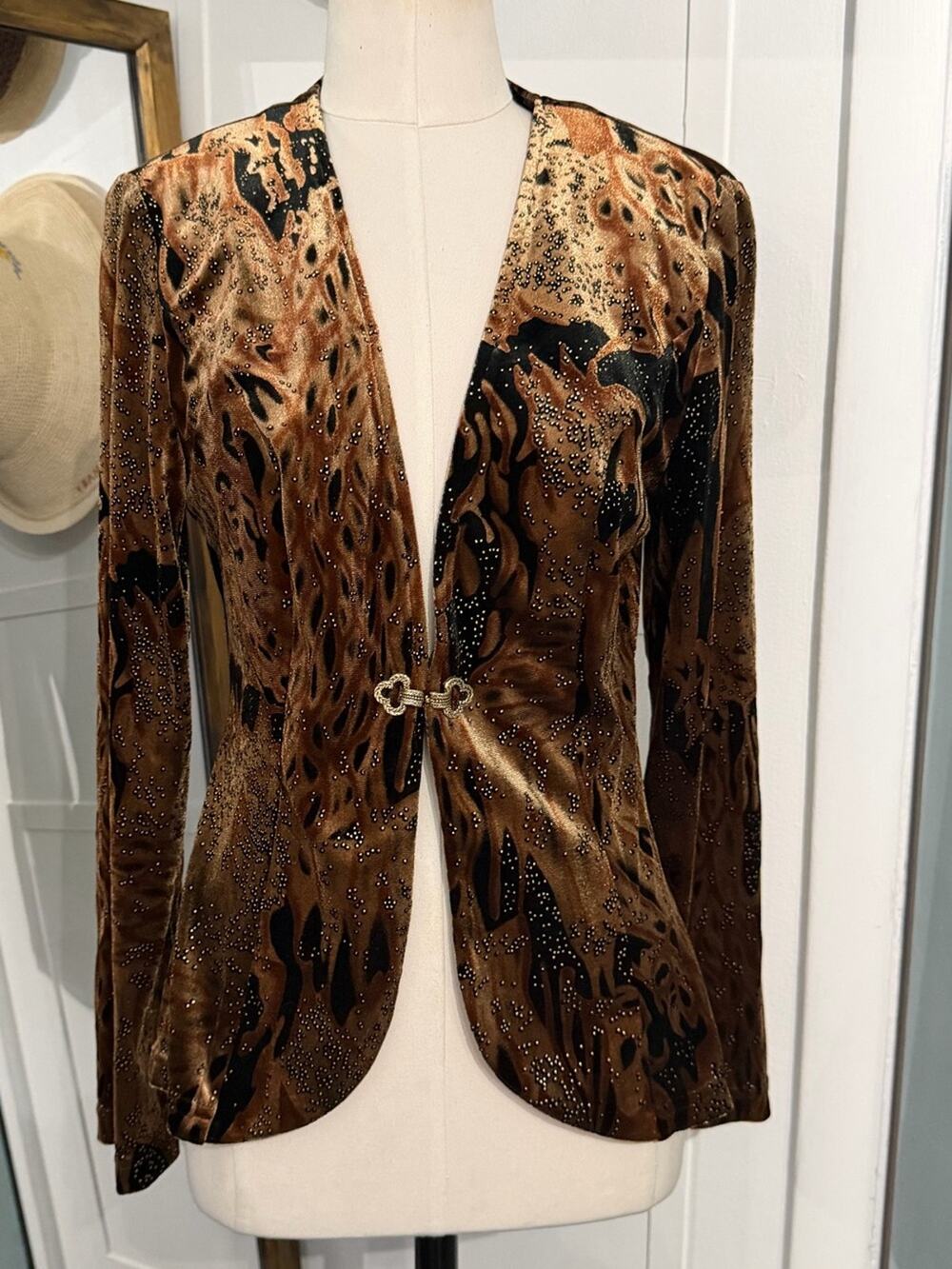 Vintage Joseph Ribkoff 1980s Animal Print Blazer Jacket Size 4